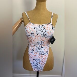 NWT ZAFUL Orange and Black Patterned Swimsuit (US 6)